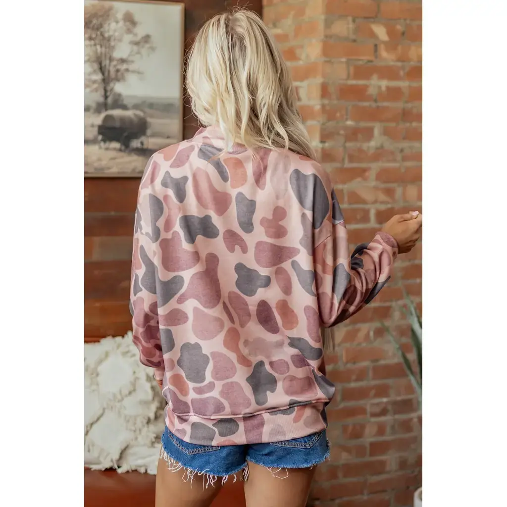 Multicolour Camouflage Western Style Pullover Sweatshirt - Image 4