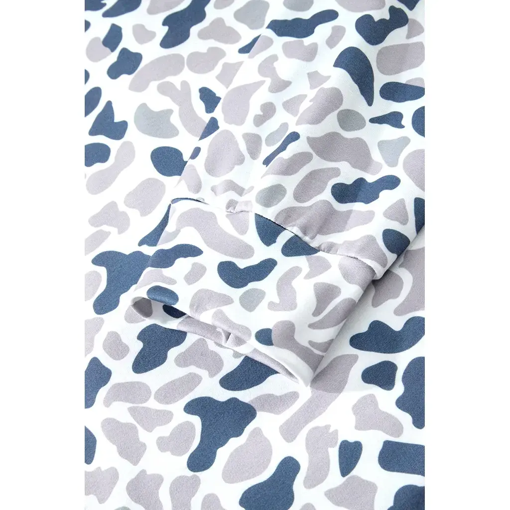Multicolour Plus Camouflage Print Quarter Zip Kangaroo Pocket Pullover Sweatshirt - Image 16