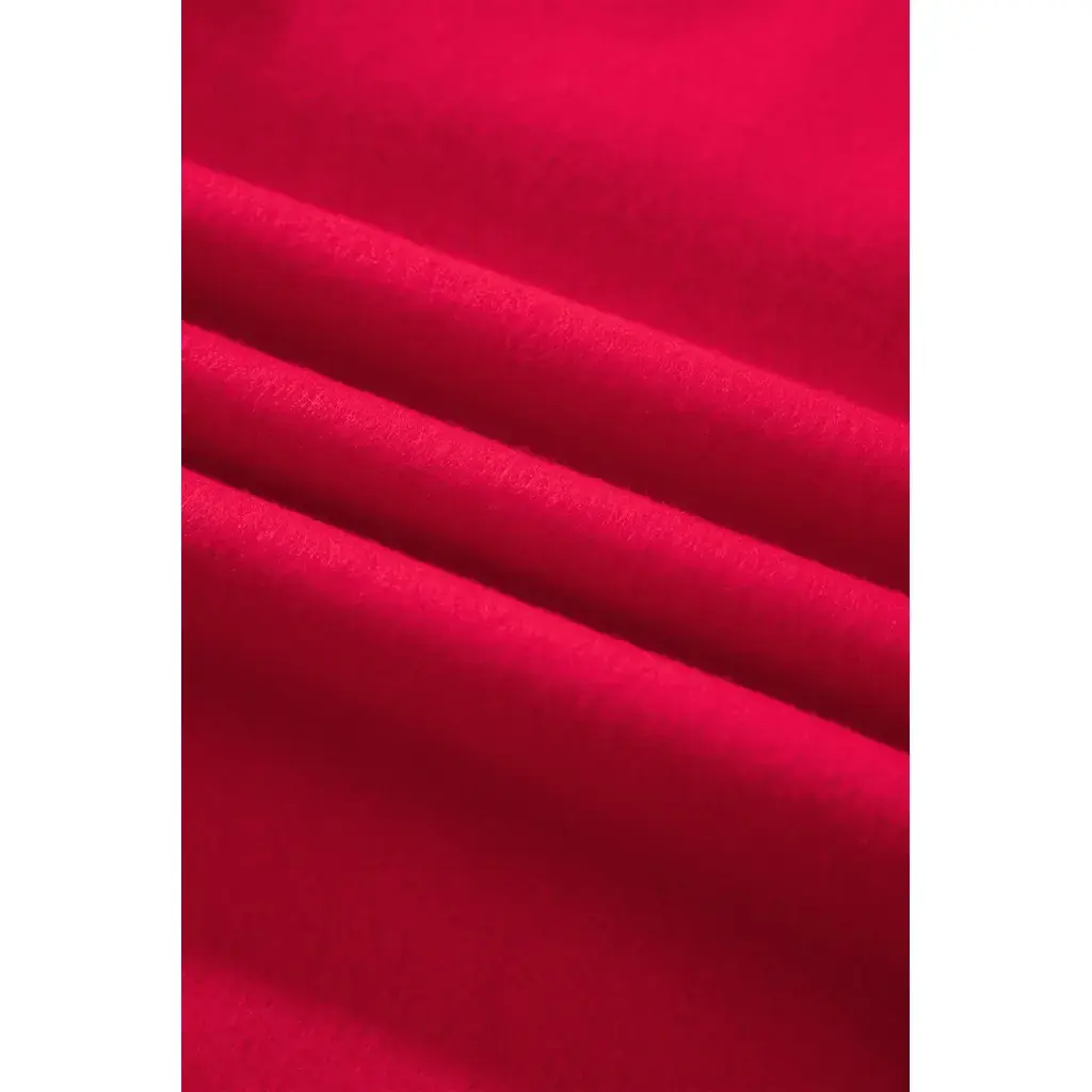 Racing Red Colorblock Polka Dot Contrast Trim Oversized Sweatshirt - Image 8
