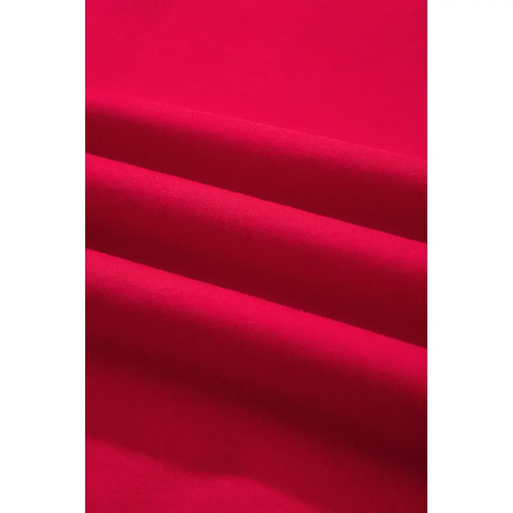 Racing Red Colorblock Polka Dot Contrast Trim Oversized Sweatshirt - Image 9