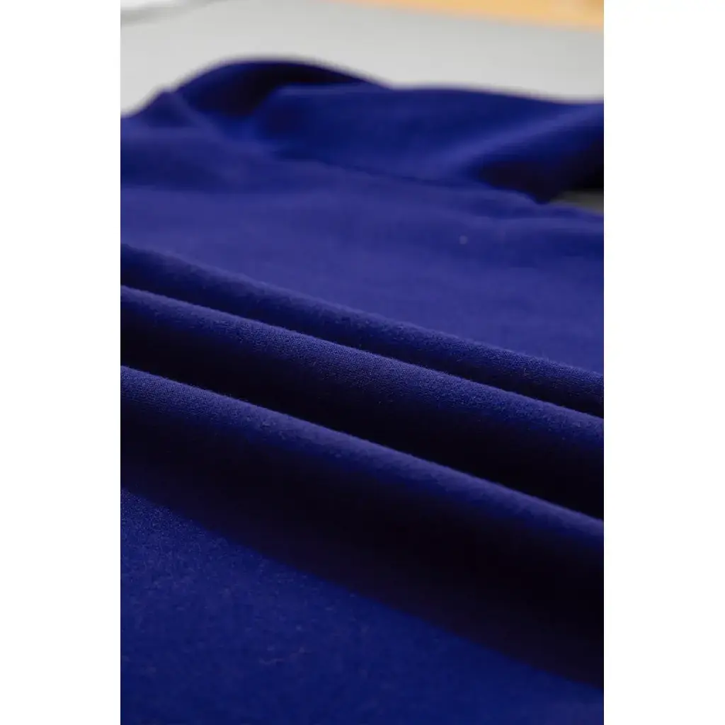 Sail Blue Polka Dot Letter Print Contrast Trim Mock Neck Sweatshirt - Image 10