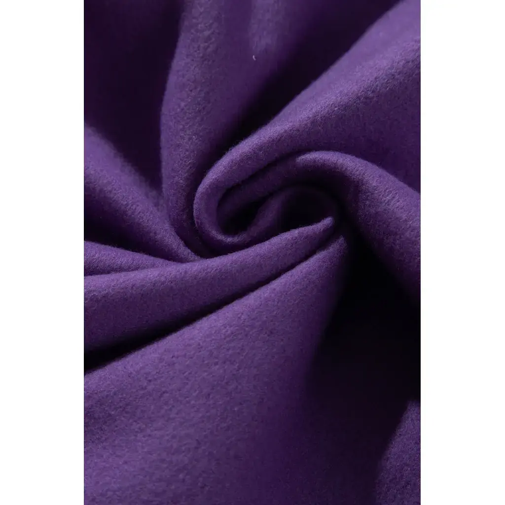 Tillandsia Purple Polka Dot Patchwork Round Neck Plus Size Sweatshirt - Image 9